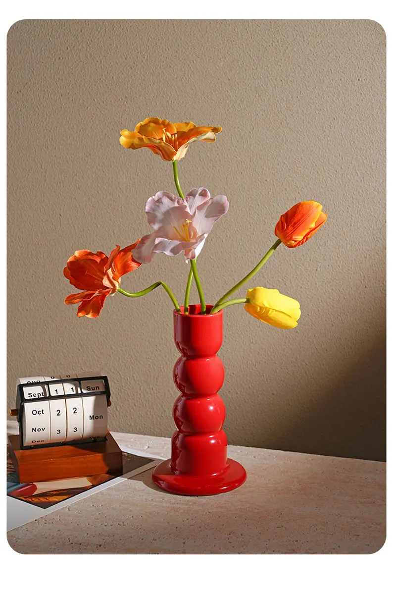 Nordic Geometric Ceramic Vase Ornaments Living Room TV Cabinet Desktop Art Flower Arrangement Container Wedding Decoration Vase