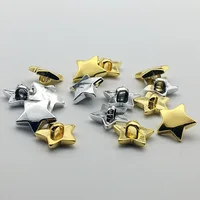 50pcs 12.5mm Acrylic Shiny Metallic Star Shank Buttons Sewing DIY Garment Accessories Silver/Gold 1