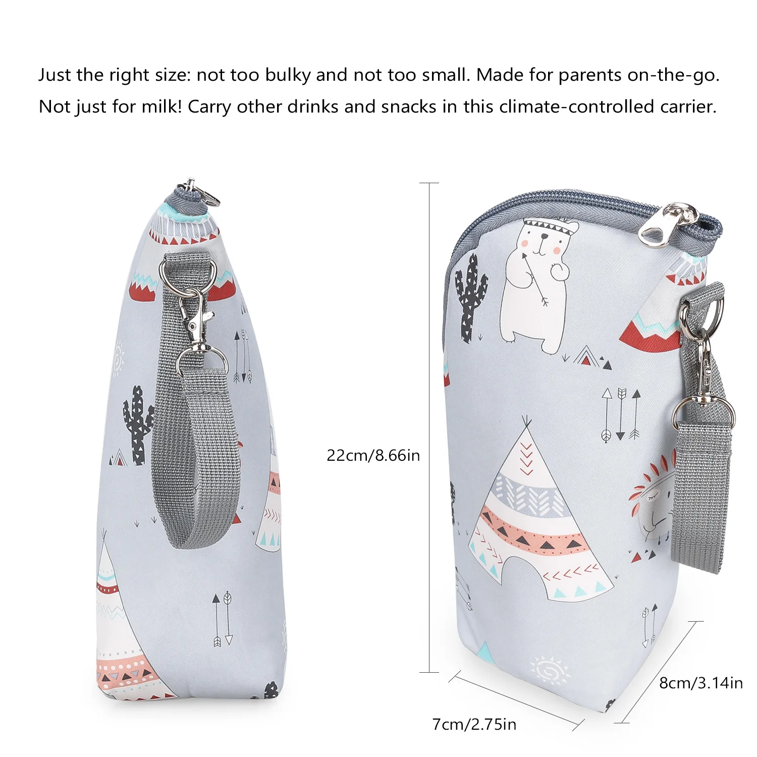 Baby Bottle Bag Portable Mother Feeding Bottle Warmer Baby Feeding Aluminum Mold Insulation Outing Stroller Hanging Bag 6