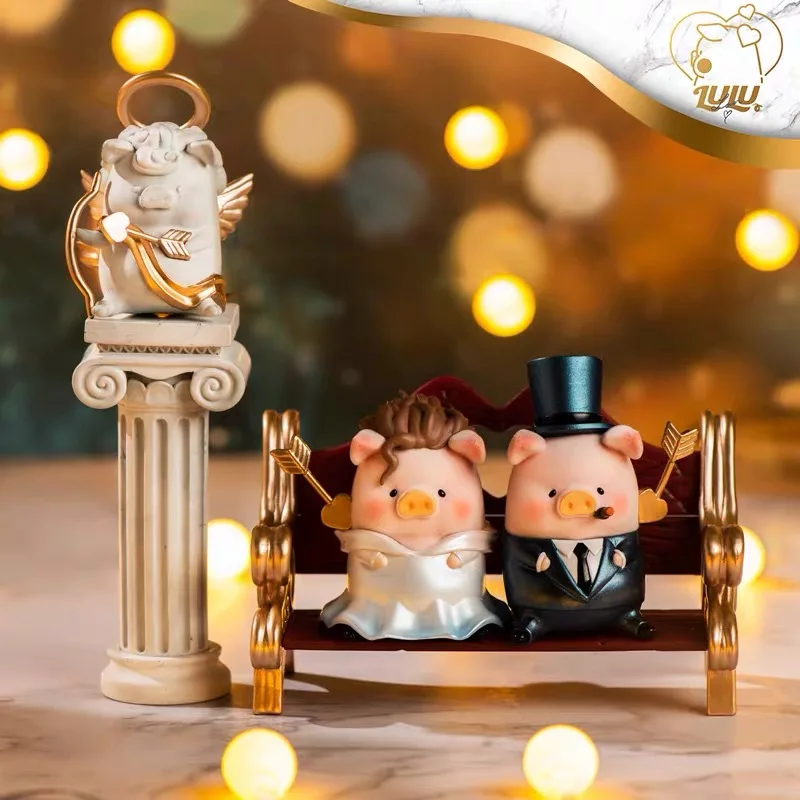 

Original LULU Pig Lover Series Blue Love Sea Limited Set Action Figures Kawaii Model Christmas Birthday Gift Desk Collection Toy