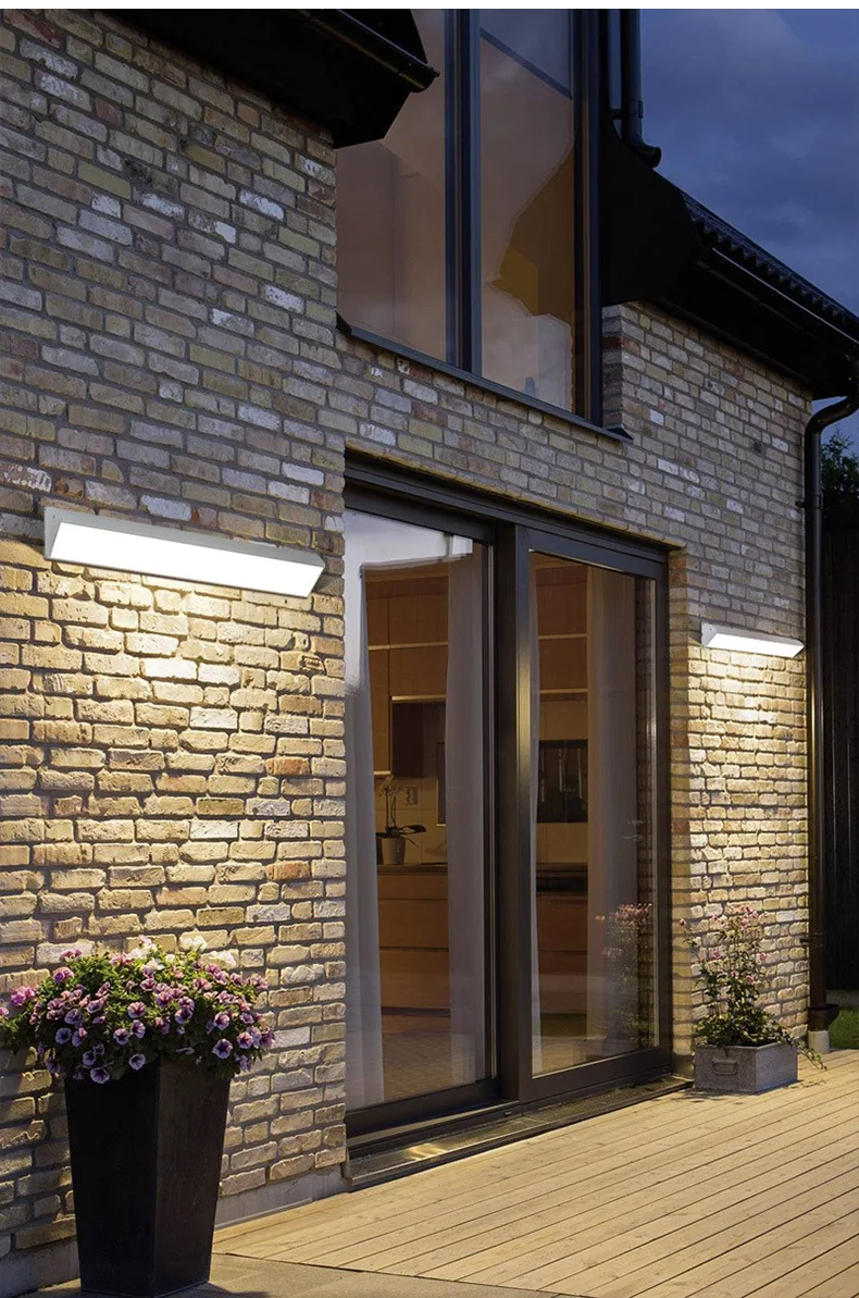 Minimalist Strip Wall Lamp Ip65 Outdoor Waterproof Wall Lamp Garden Villa Porch Courtyard Outdoor Lighting Exterior Wall Lamp