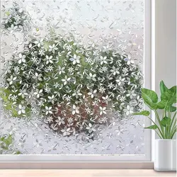 Rainbow Privacy Window Cling - 3D Decorative Stained Glass Vinyl, Non-Adhesive Sun & UV Protection Film - 30x100cm (B12)