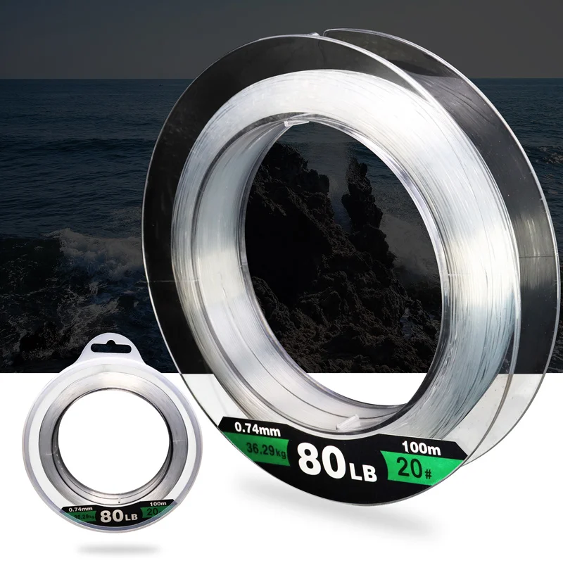 Sea Fishing Nylon Line 30-180LB 10-82KG Strong Pulling Force Sub-line Saltwater Boat Fishing Accessories 50/100M