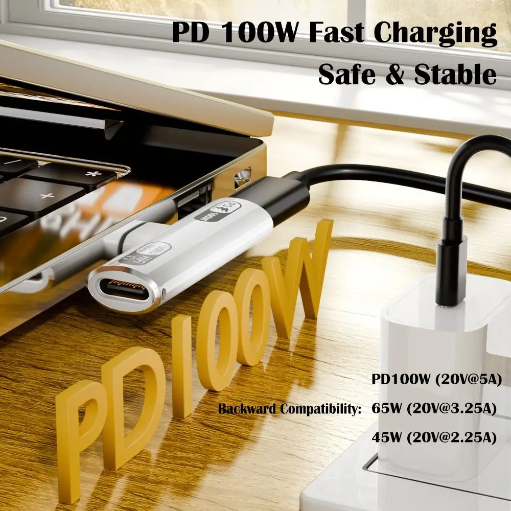 USB 3.2 Gen 2 타입 C 오디오 어댑터 고속 충전 PD 100W USB-C 이어폰 컨버터 2 in 1 10Gbps 헤드폰 커넥터 태블릿