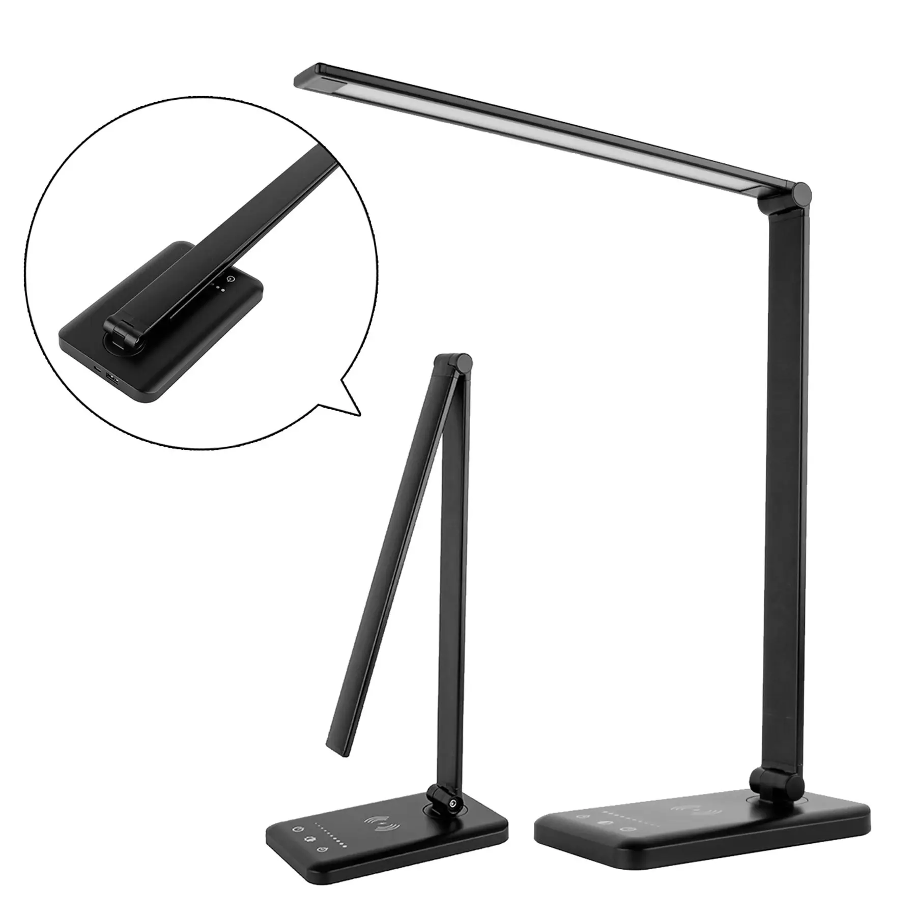 WirelessChargerLEDDeskLampUSBChargingDimmableEyefriendlyTable