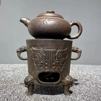 레트로 캐스트 다리미 숯 바베큐 그릴, 1 인용 테이블, 바베큐 가열 화로, 차 제조, 와인 보온 스토브, 앤티크 컬렉션 없음