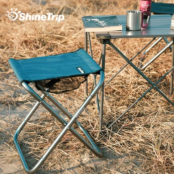 Shine Trip Lightweight Outdoor Camping Thicken Aluminum Alloy Folding Fishing Chair Collapsible Camping Seats Hiking Stool 1