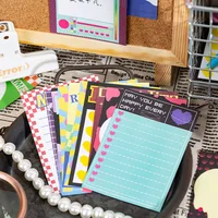 60 Sheets Ins Creative Stitching Color Pattern Memo Pad Student Diary DIY Notepad Planner Message Paper Korean School Stationery 2