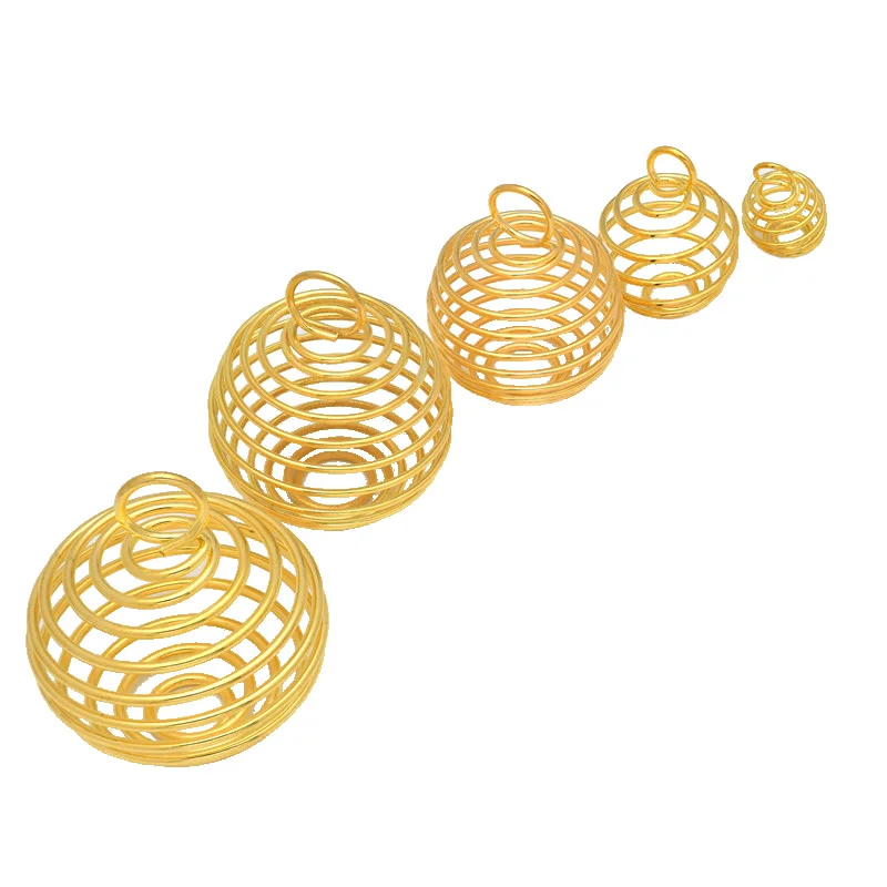 Silver Plated Spiral Bead Cages Pendants for Jewelry Making – Various Sizes and Quantities Available