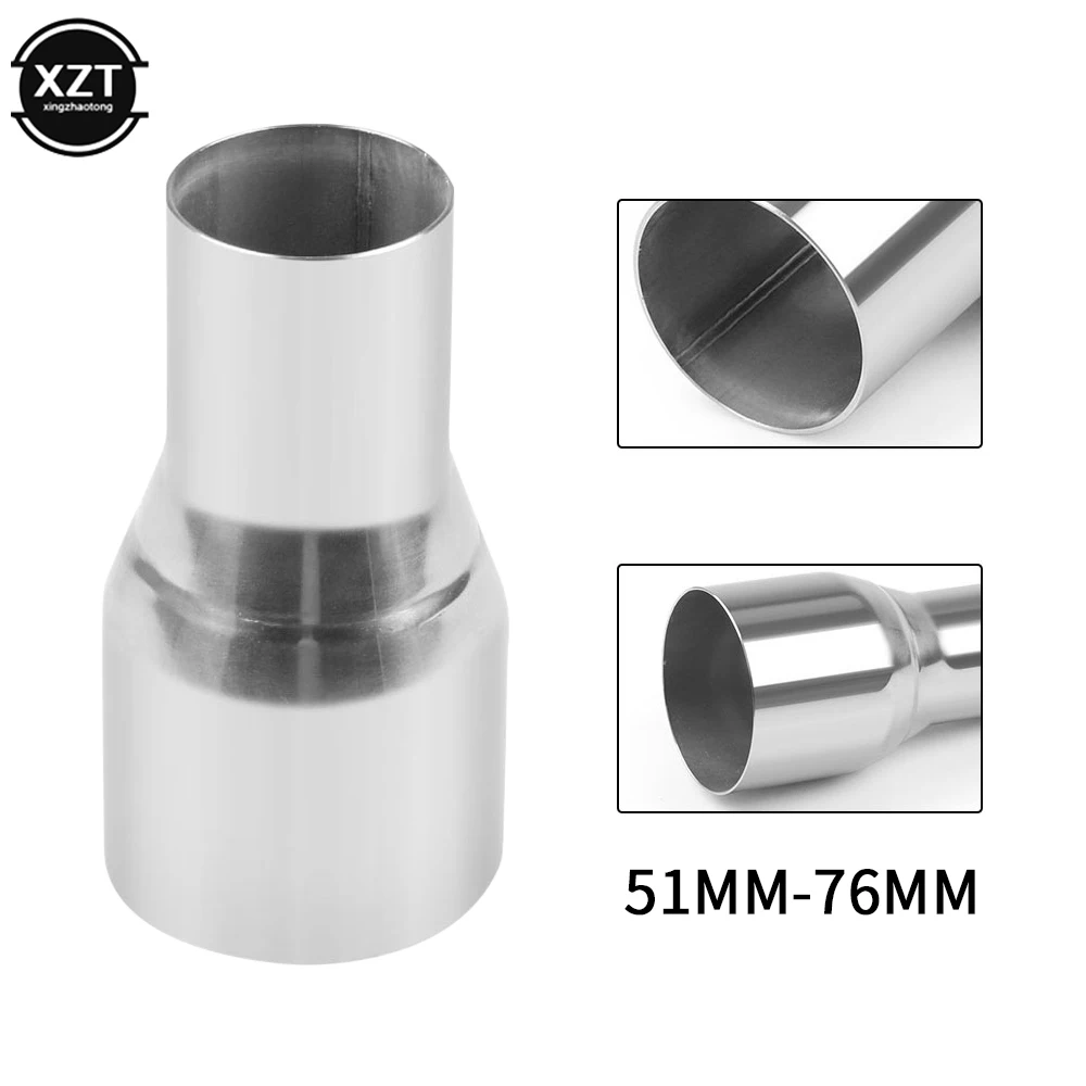 51mm 63mm 57mm 76mm Universal Stainless Steel Car Exhaust Reducer Connector Pipe Tube Adapter Exhaust Assembly Car Accessories exhaust assembly