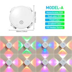 Rechargeable Smart RGB LED Atmosphere Light with Motion Sensor (2 PCS)