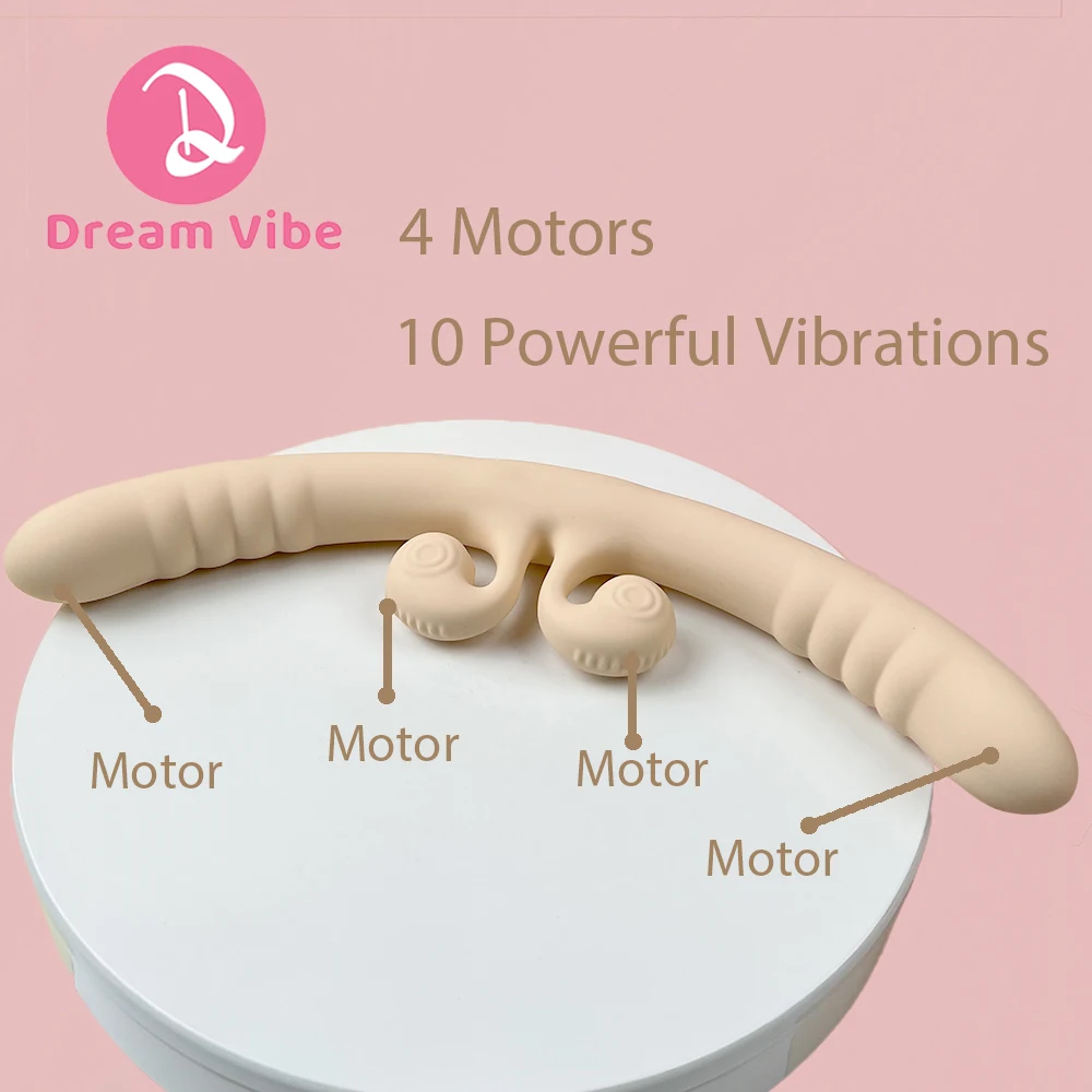 Double Dildo Vibrator 10 Vibration Modes Anal Massager For Women_voghion.com