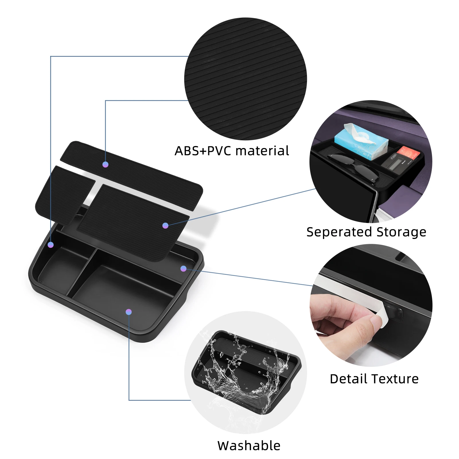 LUCKEASY für Leapmotor B10 2025 2026 Zentrale Steuerung Bildschirm Hinten Lagerung Box Auto Innen Zubehör Dashboard Ablage ABS – Detail 7