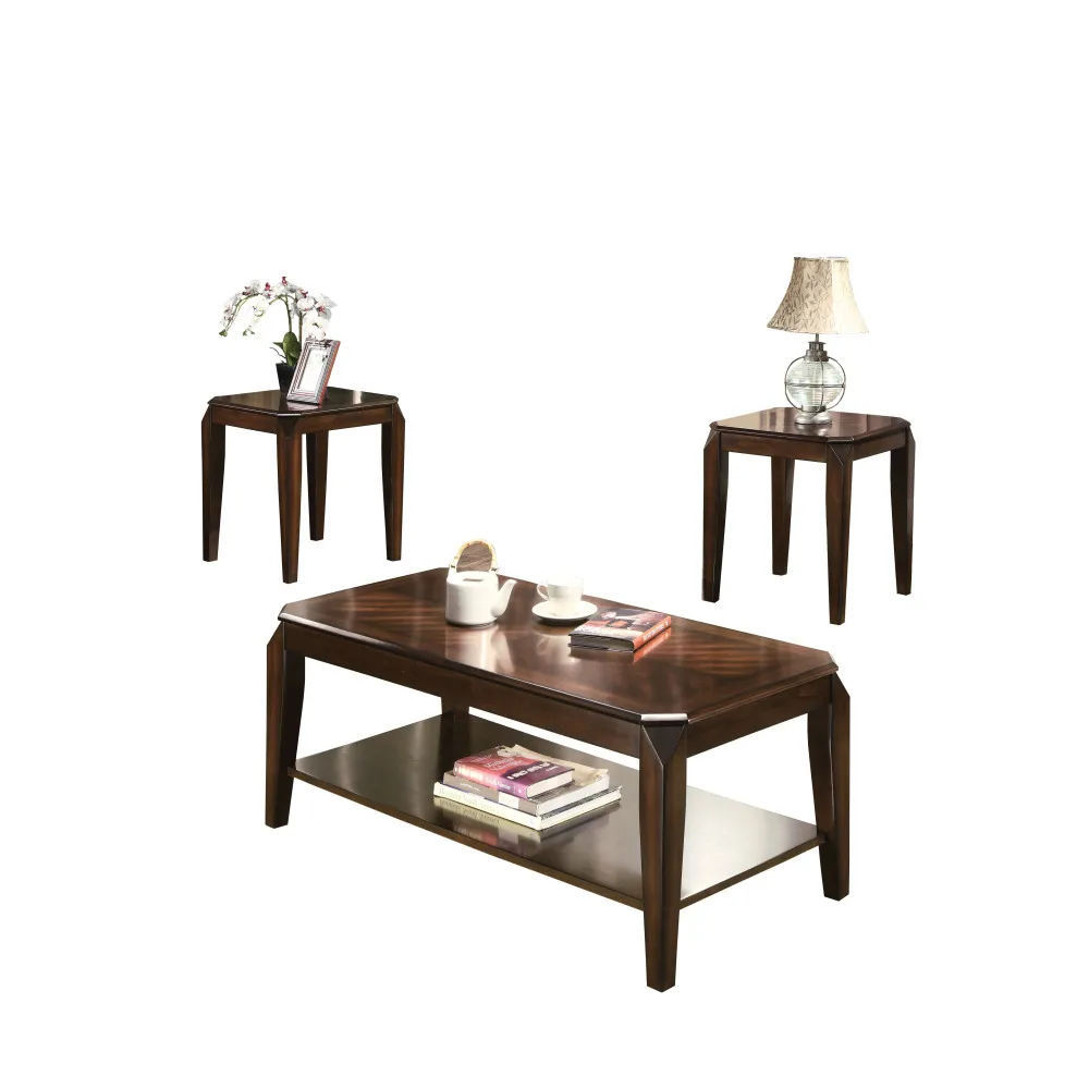 Docila Coffee Table Set - 3 Piece Pack with 1 Coffee Table and 2 End Tables 2