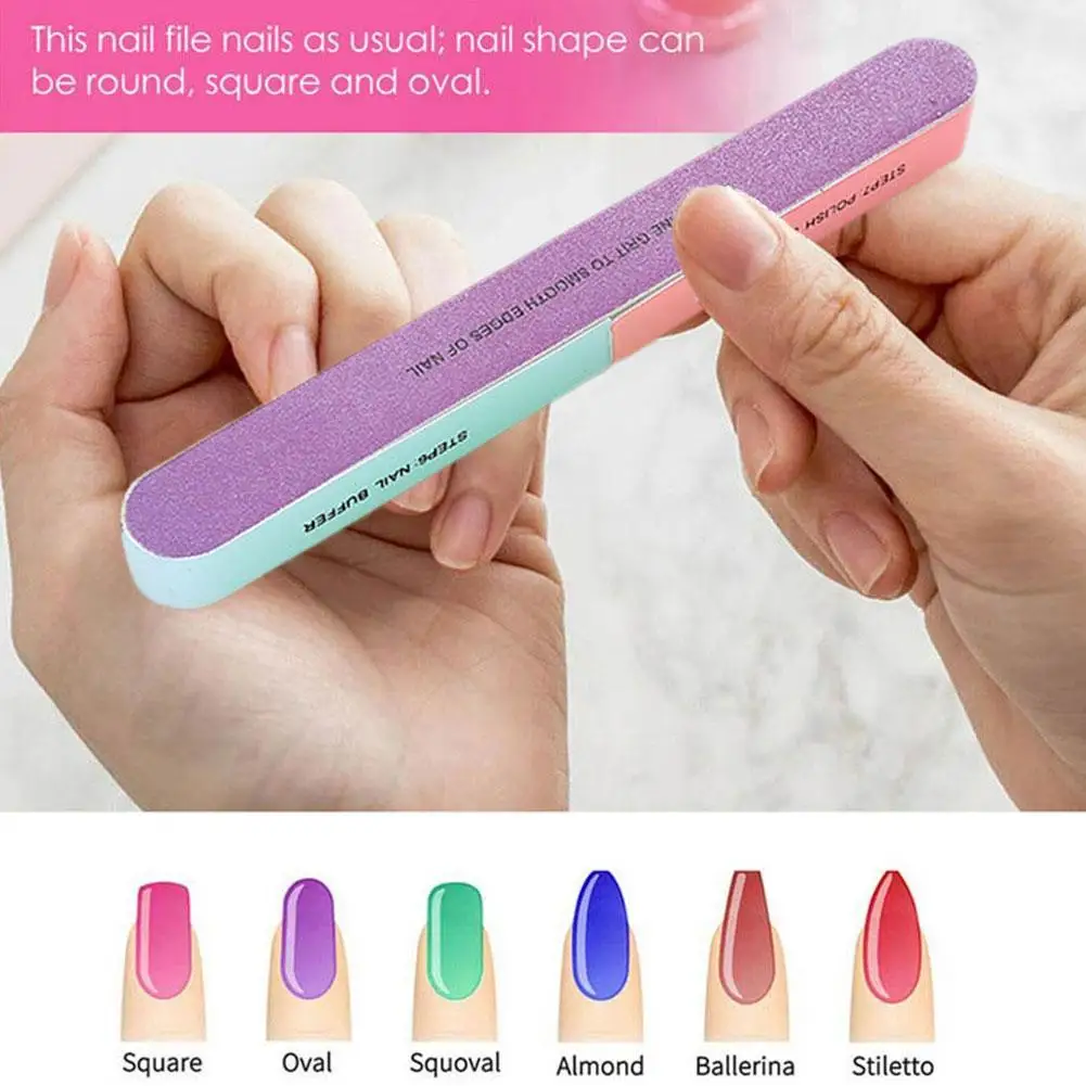 

Colorful Sponge Nail Art Files 100/180 Professionel Buffer Boat Manicure Nail Board Buffers Block Emery Grinding V9B4