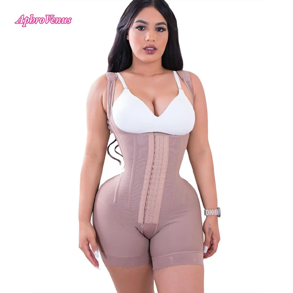 Fajas Colombiana Women's High Double Compression Garment Abdomen Control HOOK AND EYE CLOSURE Tummy Control  Adjustable Bodysuit