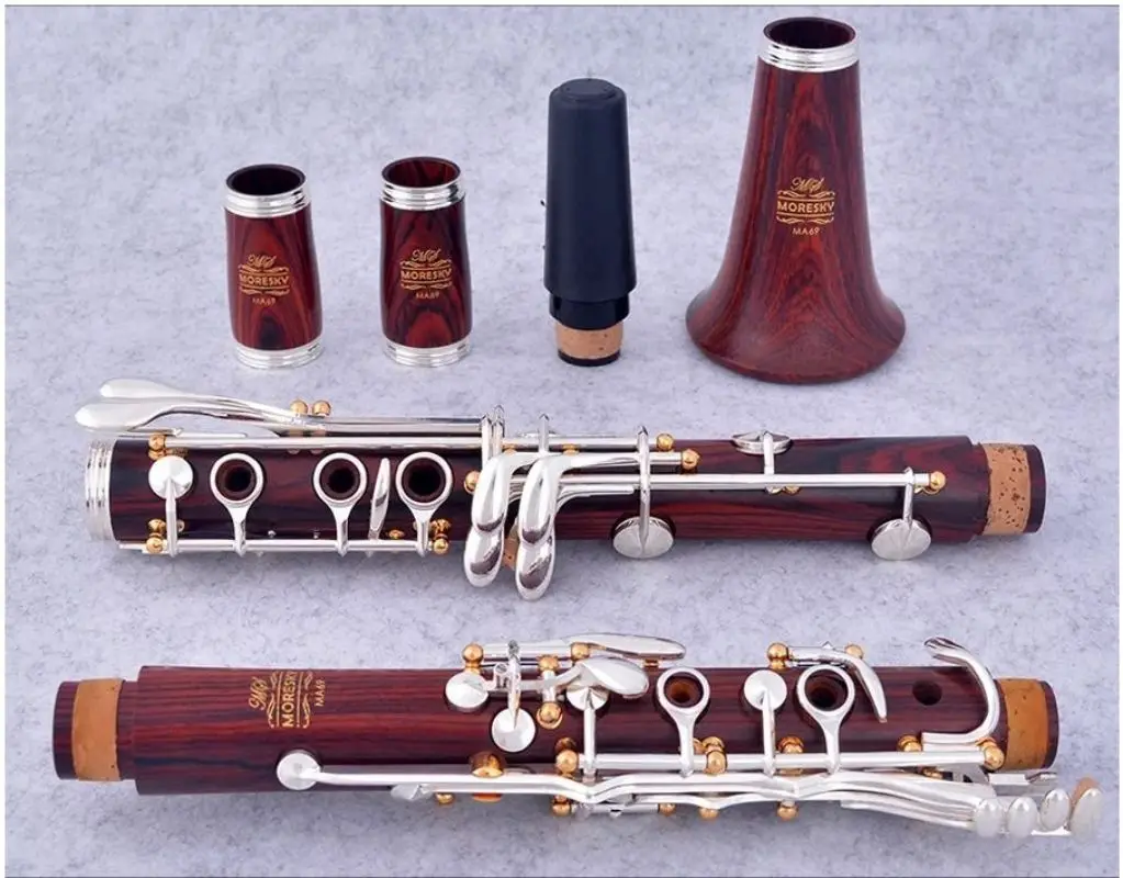MORESKY Professional Cocobolo Clarinet A Tune 17 Keys Silver Plated Klarinet In La MA69