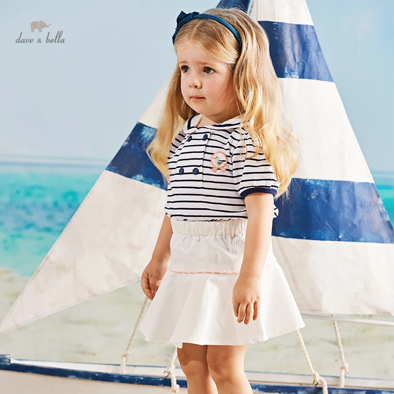 

Dave Bella Girl's Children's New Baby Lovely Academic-Style Casual Cool Cotton Summer Pink Short Sleeve Sweet Suit DB2235528