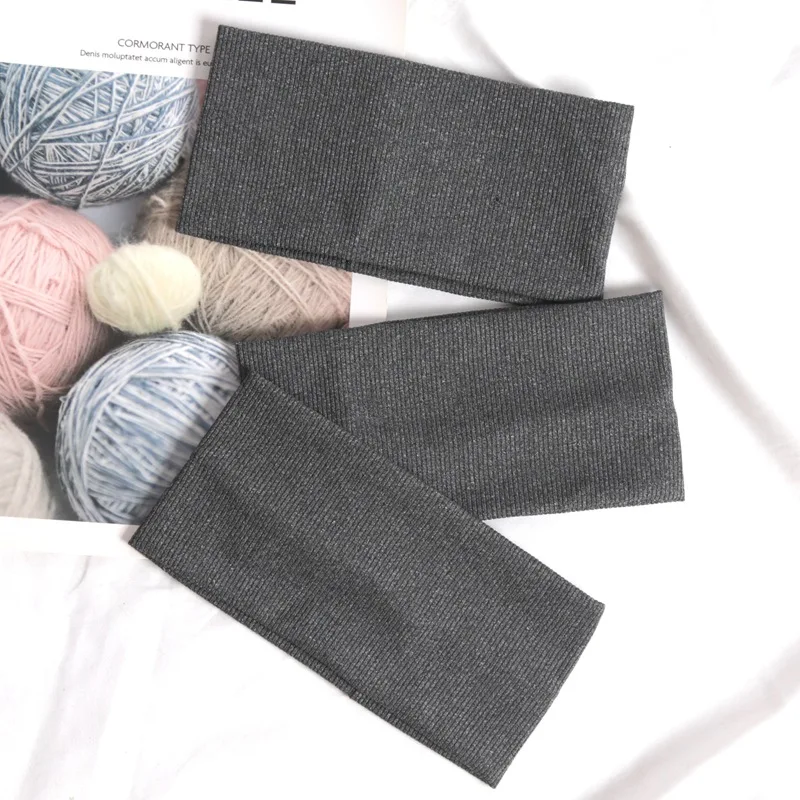 3Pcs Einfache Gestrickte Haar Bands Frauen Einfarbig Elastische Haarbänder Nette Waschen Gesicht Make-up Vintage Sport Laufen Yoga stirnbänder – Detail 9
