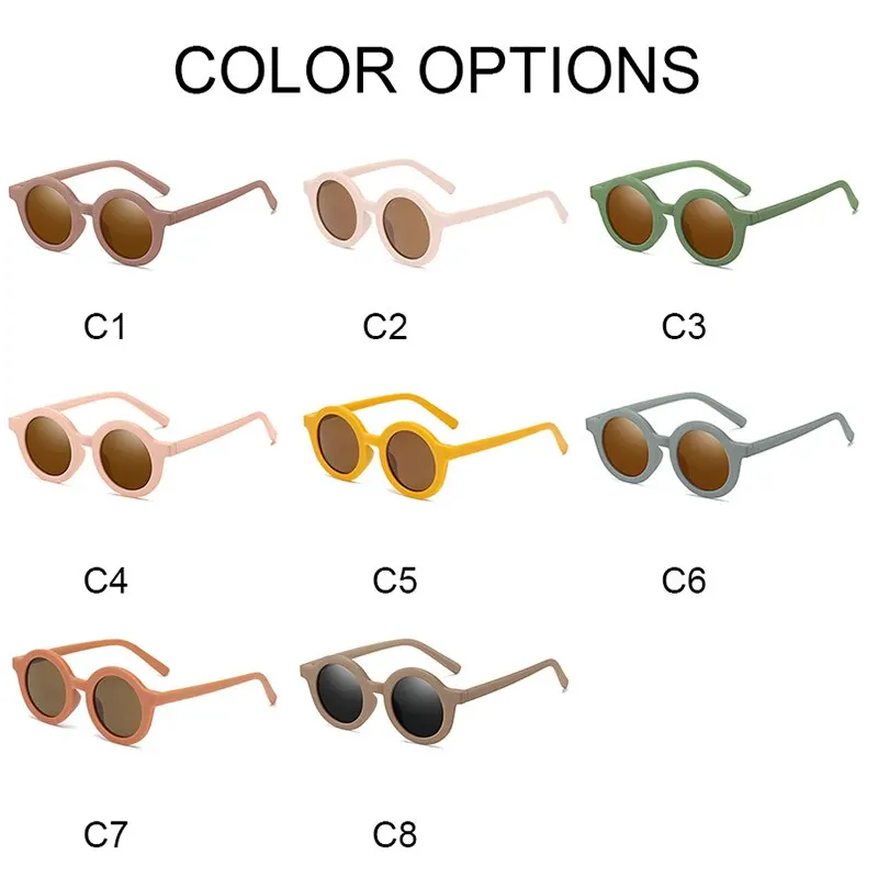 Ragazzo Ragazza Cute Baby Moda Bambini Occhiali da sole rotondi retrò Protezione UV Occhiali da sole classici per bambini_voghion.com