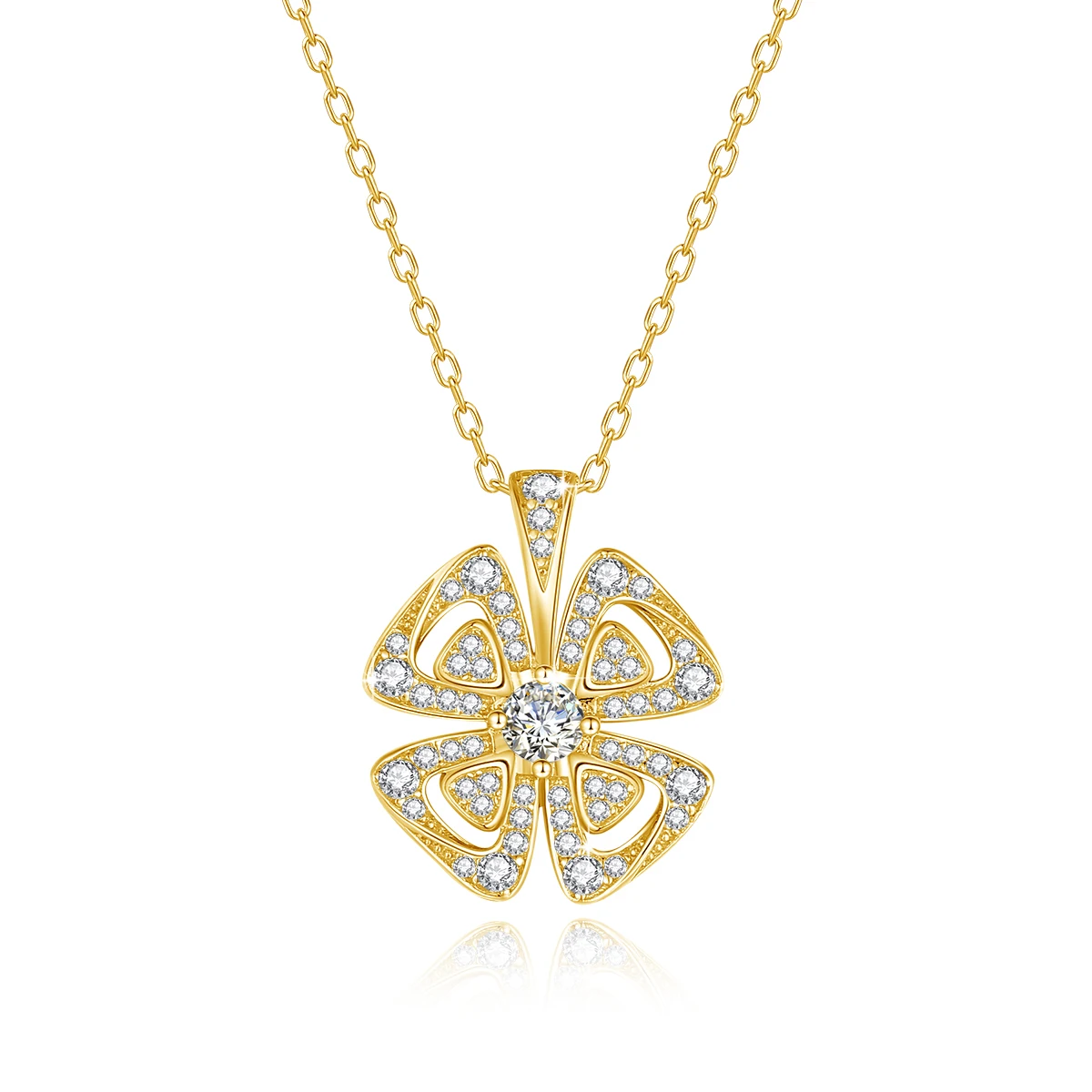 

Szjinao Lucky Four Leaf Necklace Moissanite D Color VVS1 0.3ct 4mm Round Cut Diamond Eternal Love Jewelry With Certificate Sale