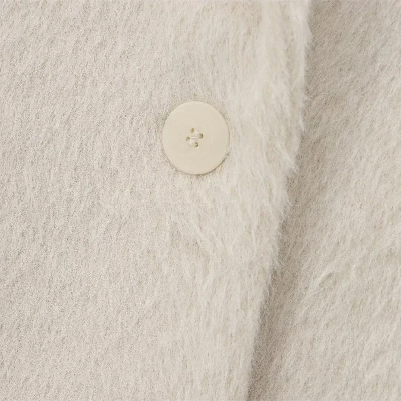 White Mohair Blazer Coat Women Loose Lapel Single-breasted Long Sleeve Thick Warm Jackets 2025 New Office Lady Street Outerwear 17 White Mohair Blazer Coat Women Loose Lapel Single-breasted Long Sleeve Thick Warm Jackets 2025 New Office Lady Street Outerwear