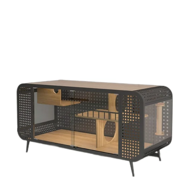 Cat Cage Net House Large Free Space Tv Bench Armadietto Per Gatti Da Interno Posiziona La Lettiera Per Gatti