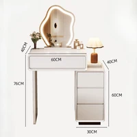 Chambre à coucher femmes coiffeuse luxe bois rangement miroir coiffure coiffeuse maison blanc Muebles De dortoir meubles 5