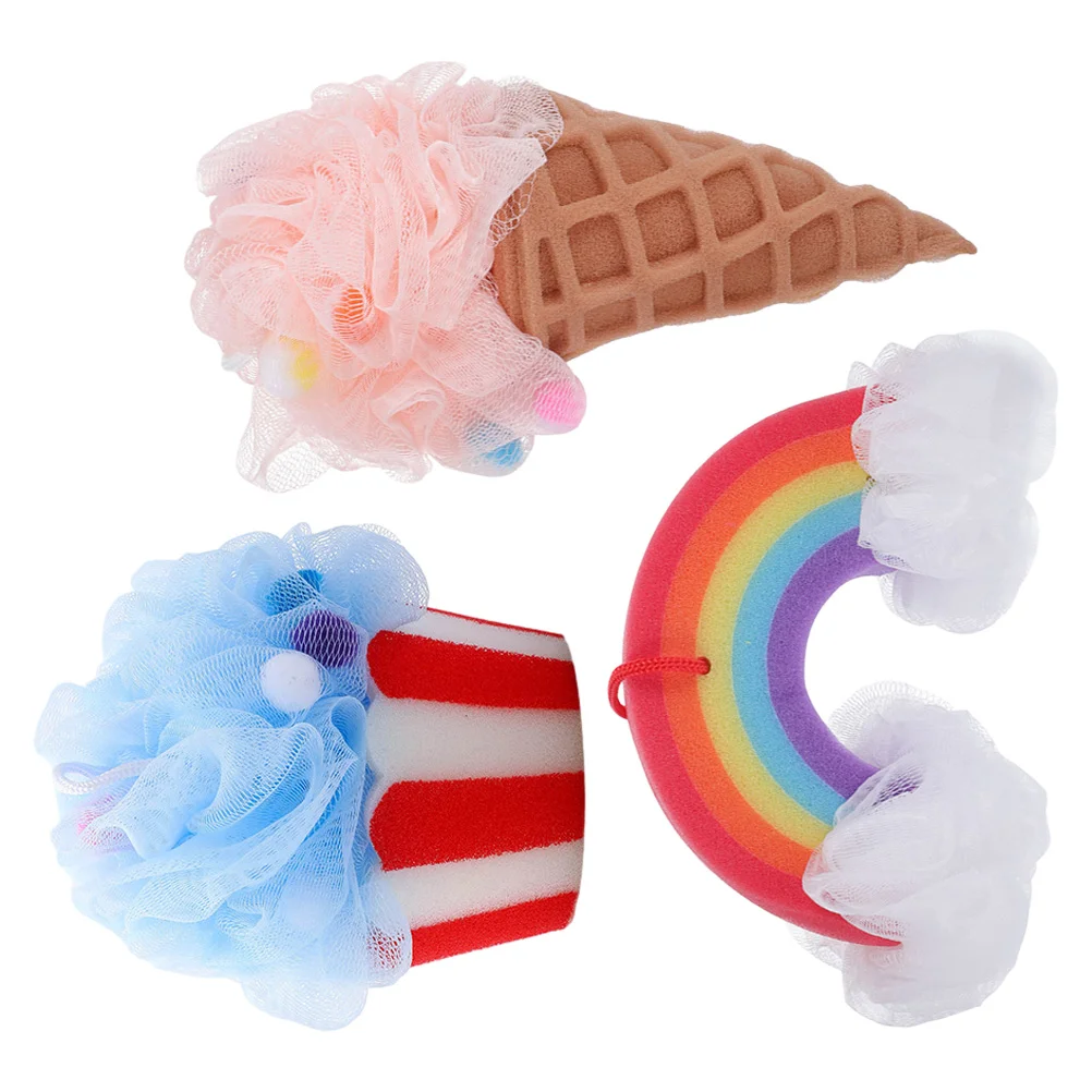

3pcs Exfoliating Bath Sponge Body Scrubber Body Exfoliating Bathing Tool Body Loofah