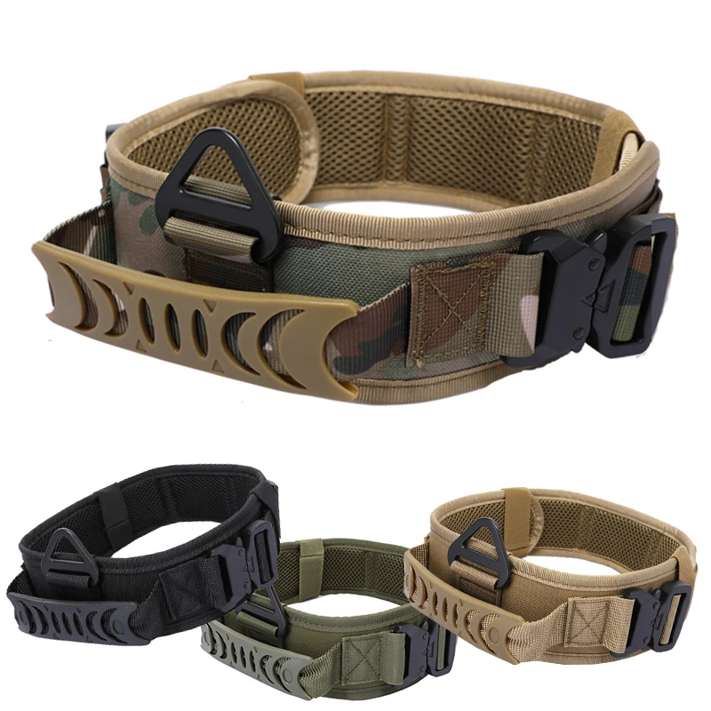 

Tactical Dog Collar Military Hiking Training Walking Hunting Pet belt Quick Release Running Climbing Cs Game Working Collars