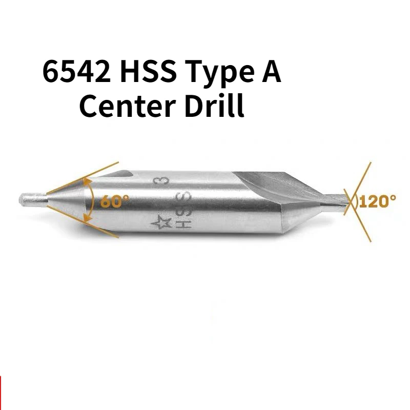 

1pc 6542 HSS Type A Center Drill Full Grinding Spiral Groove Lathe Positioning Point Drill Stainless Steel 60 Degree Drill Bit