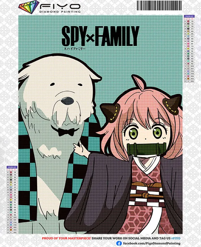 Anya Diamante Pintura Anime Spy X Família Completa Diamante