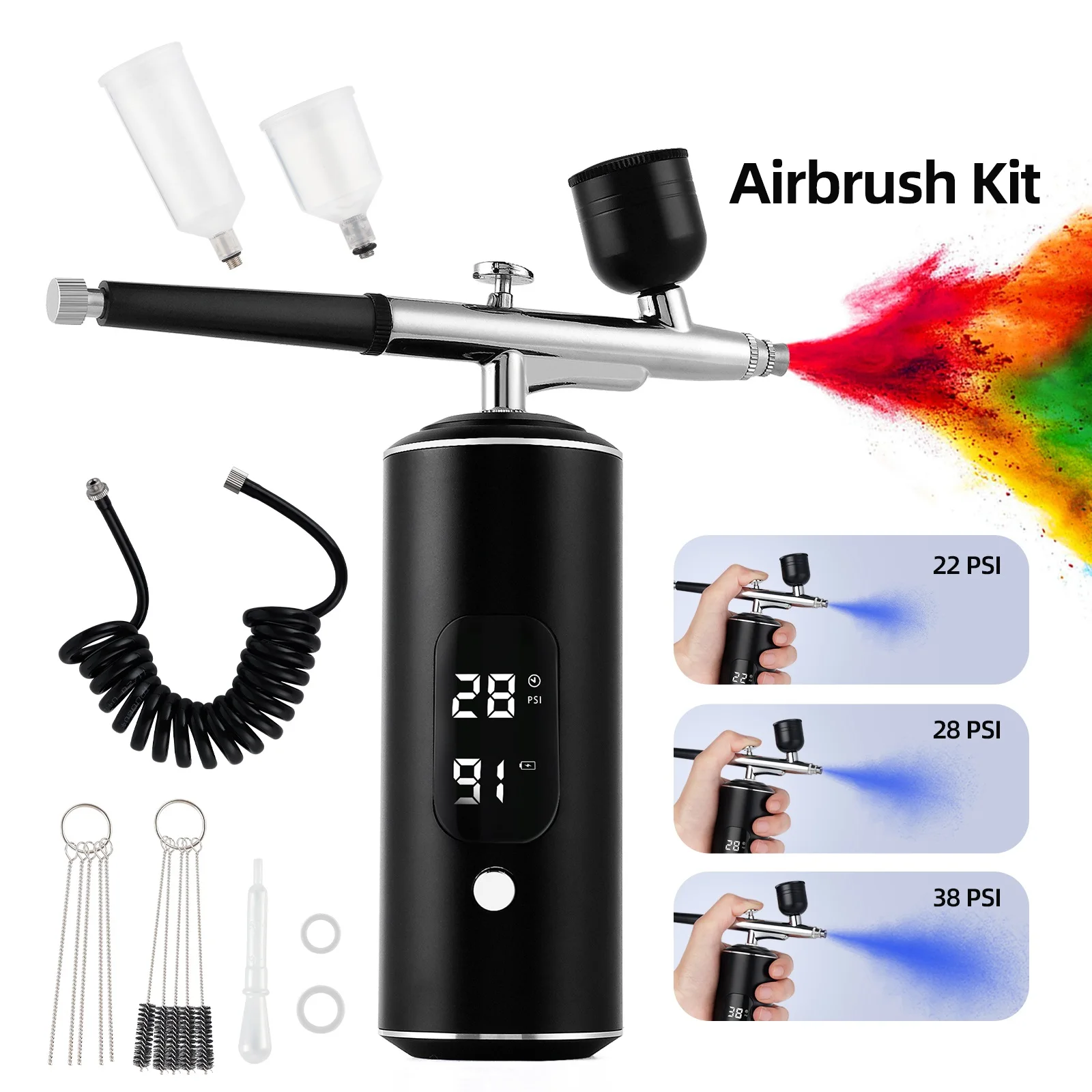Mini Kit de compresseur d'air aérographe Portable, pistolet de pulvérisation de peinture pour Nail Art, tatouage artisanal, gâteau, pâtisserie, peinture, pulvérisateur hydratant pour le visage