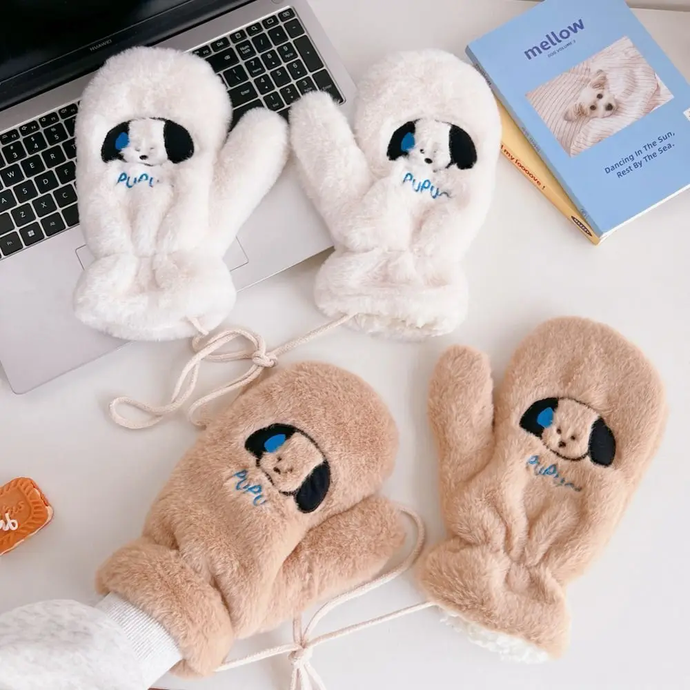 

Защита рук пальцев ветрозащитные Мультяшные перчатки в Корейском стиле с собакой аксессуары для одежды женский шарф