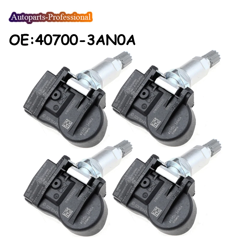 

4 Pcs TPMS Tire Pressure Sensor 315Mhz Fit For Nissan Sentra Maxima Altima 2012 2013 Versa Note Frontier 407003AN0A 40700-3AN0A