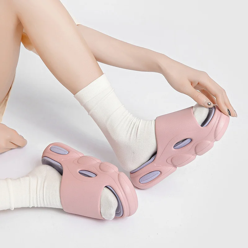 Kvinnors tjocka kuddar Sliders med mjukt skum Supermjuka halkfria tofflor för inomhus utomhus_voghion.com