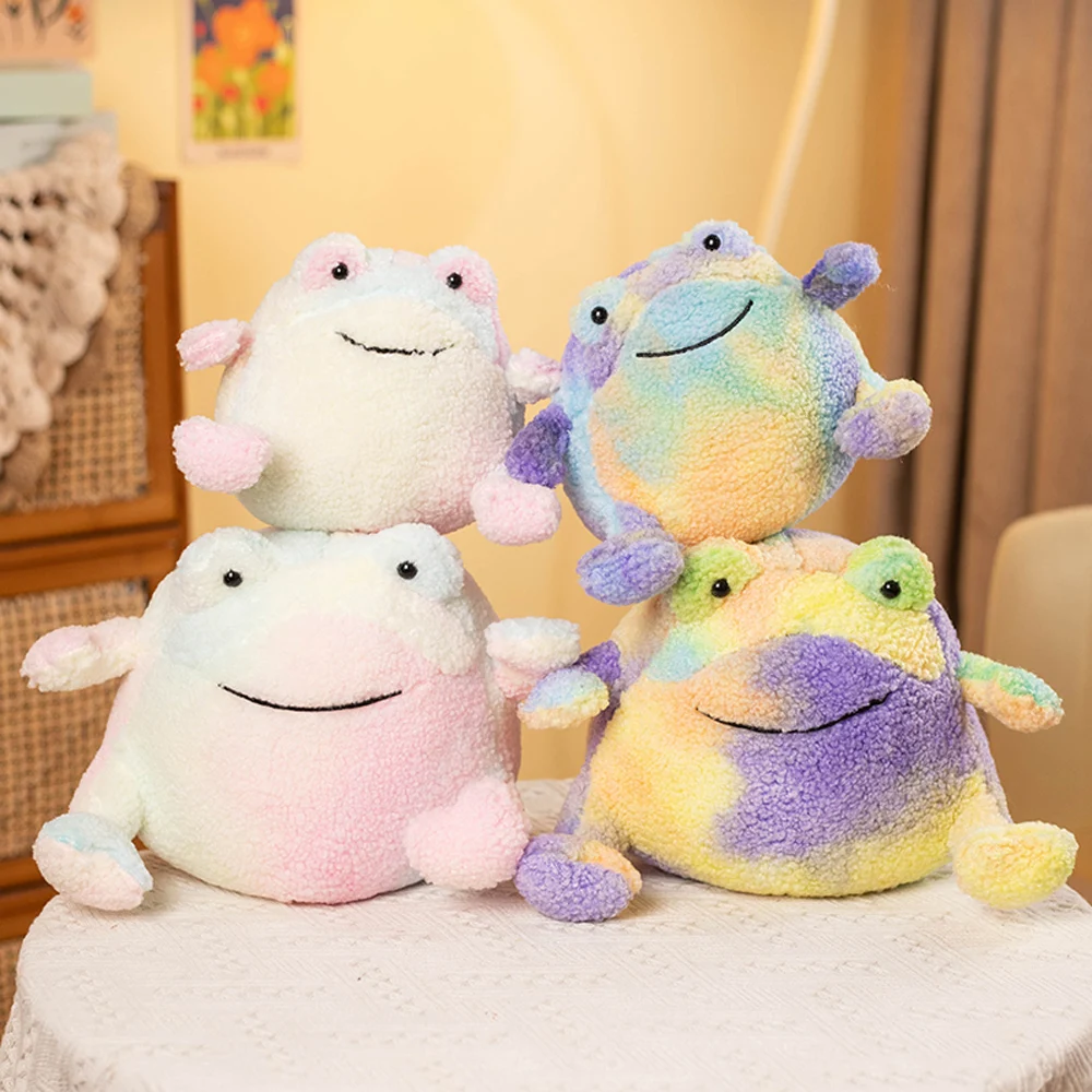 Soft Colorful Frog Plush Toys Stuffed Smile Ricky Rain Frog Plushie Doll High-Grade Kids Gift Room Decoration Photo Props