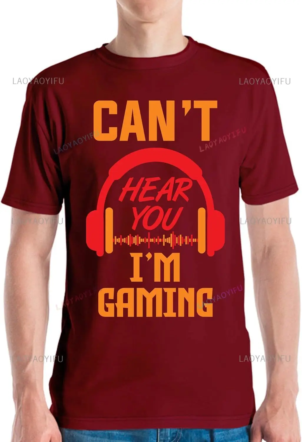 

Funny Can't Hear You I'm Gaming Gamer Gift Headset T-Shirt Men Women Fashion Casual Summer Cotton Graphic T Shirts Ropa Hombre