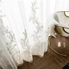 1PC Princess Style Embroidered Window Screen White Gauze Semi Transparent Partition Curtain Lace Minimalist, Romantic 2