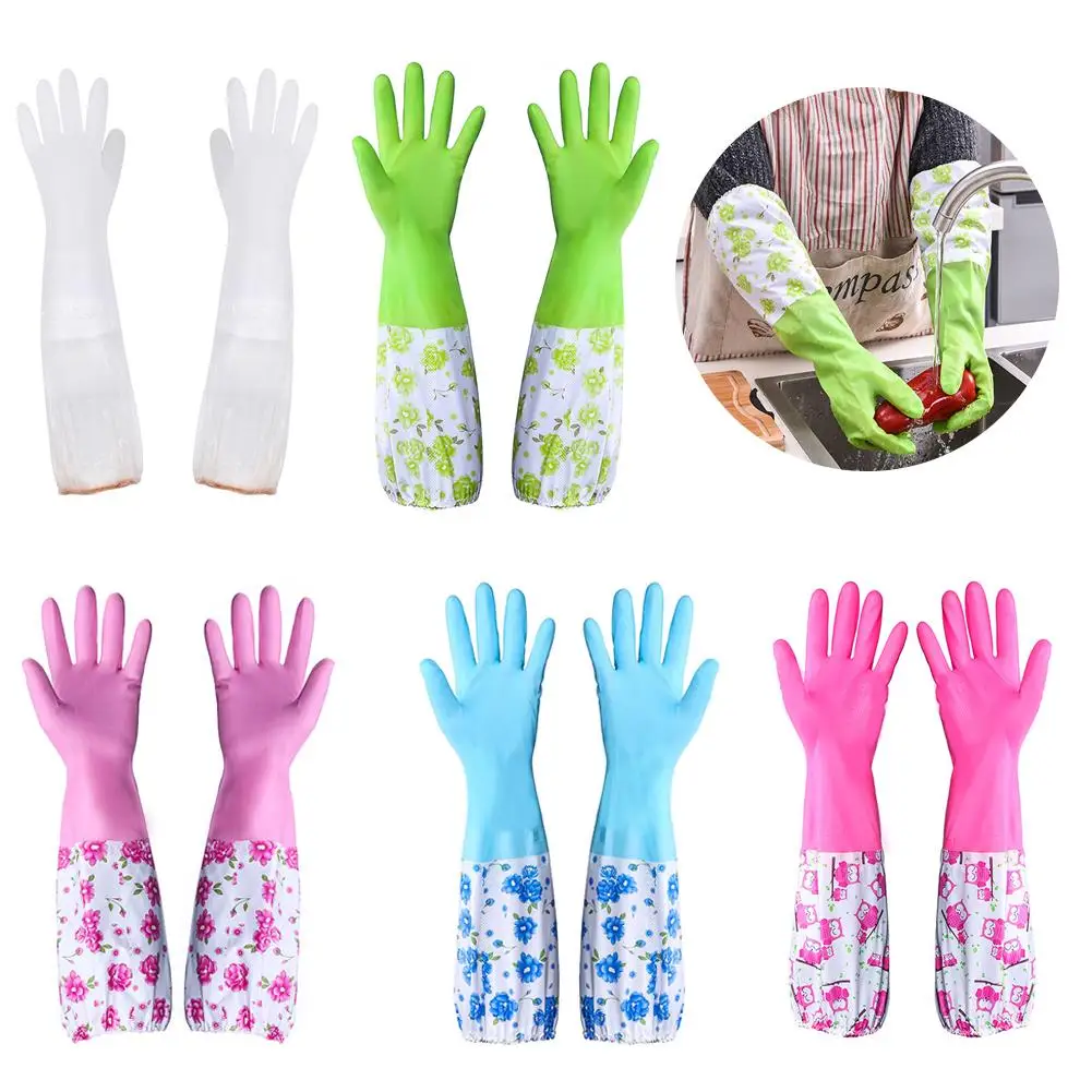 

Waterproof And Warm Rubber Gloves Kitchen Washing Dishes Women’s Housework Gloves Gloves Cleaning P4O1