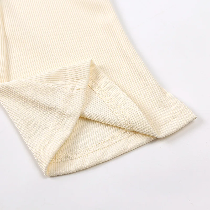 Neues Koreanisches Kurzarm-Set Sommer Einfarbiges Pullover-Oberteil + Schlaghose Dünnes Lässiges Zweiteiler-Set Geeignet für Mädchen im Alter von 2-8 Jahren – Detail 23