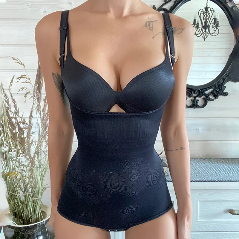 Women's Floral Body Shaping Jumpsuit Shaper Belly Control Vest Slim Fit Camisole Body Shapewear Compression Breathable Corset