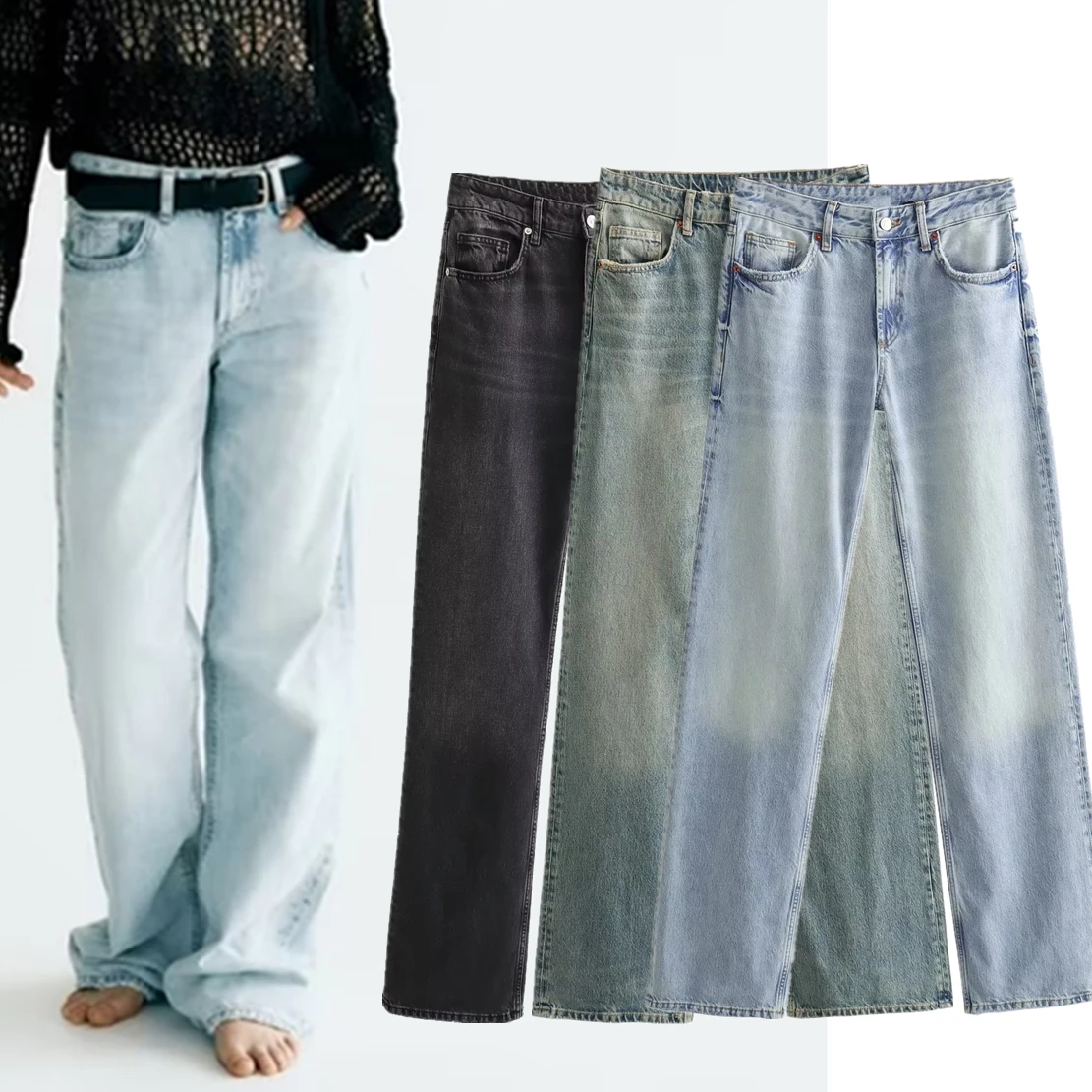 

Jenny&Dave Boyfriend Style Retro Loose Casual Jeans British fFashion Street Distressed Jeans For Women Harem Denim Pants Girls