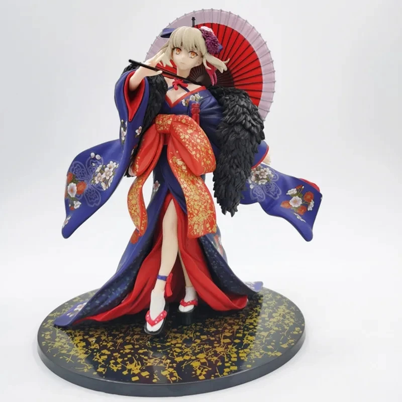 

27CM Fate/Stay Night Kimono Saber Altria Pendragon Mobile Anime Action Figure Model Multi-Jointed Movable Toys Gifts