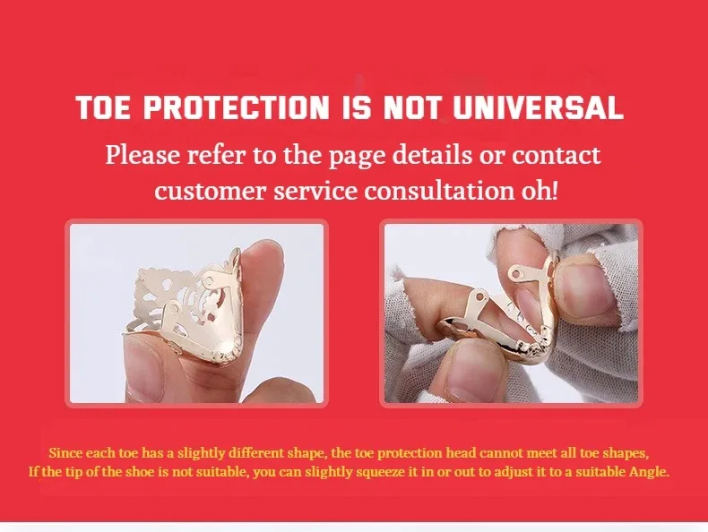 2Pcs High Heel Toe Protector Metall Anti Kick Dekorative High Heels Kappe leder schuhe Zehen Tragen Reparatur Schuh Tipps kappe Accessorices – Detail 1