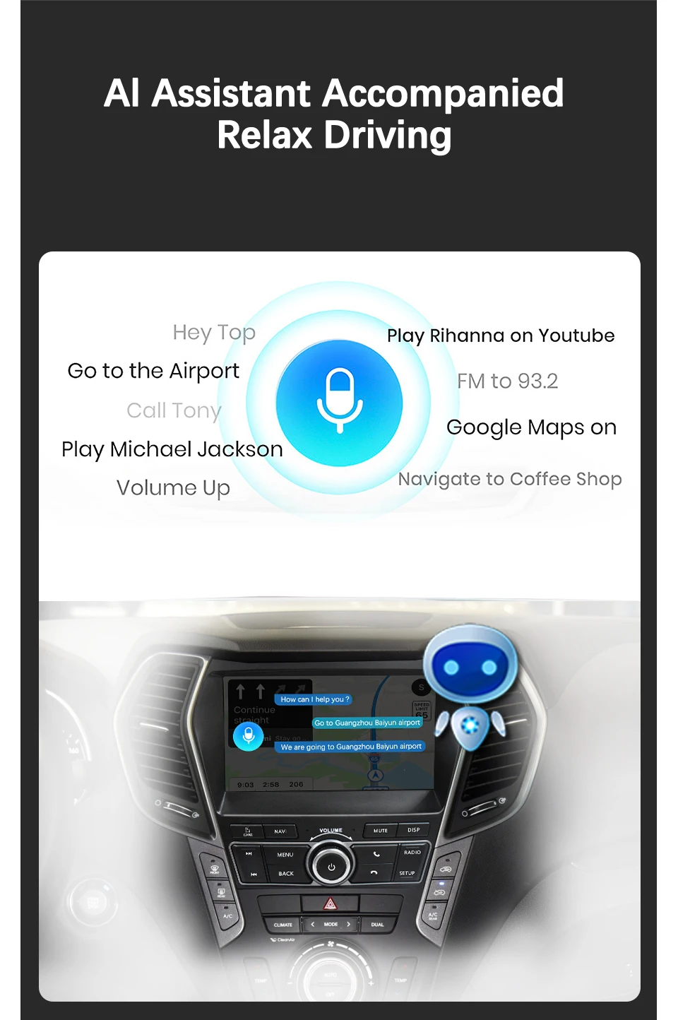 Android 11 Octa Core 6+128G For Santa Fe IX45 Top Level Car DVD GPS Multimedia R