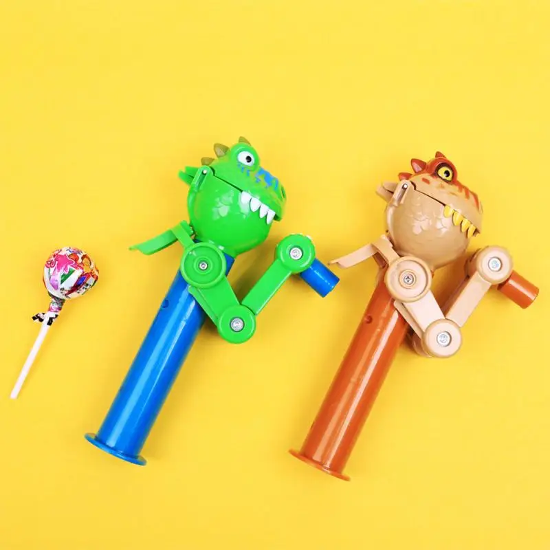 Stress Relief Toys Creative Lollipop Robot Holder Dinosaur Eat Lollipop Pop Ups Case Candy Storage Cool Decompression Toy Gifts for Kids 1/2/4 PCS