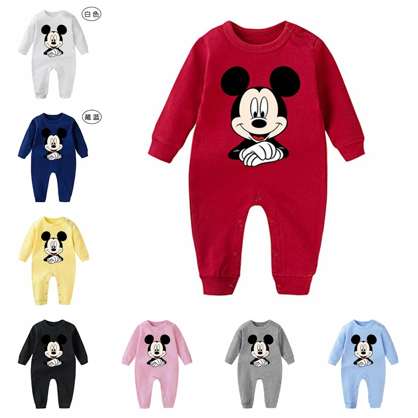 LongSleeveRomperBabyBoySpringCartoonDisneyMickeyMouseJumpsuit