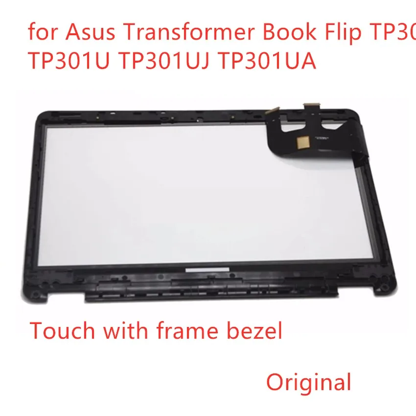 

With frame bezel 13.3" Touch Screen Digitizer Glass Replacement for Asus Transformer Book Flip TP301 TP301U TP301UJ TP301UA