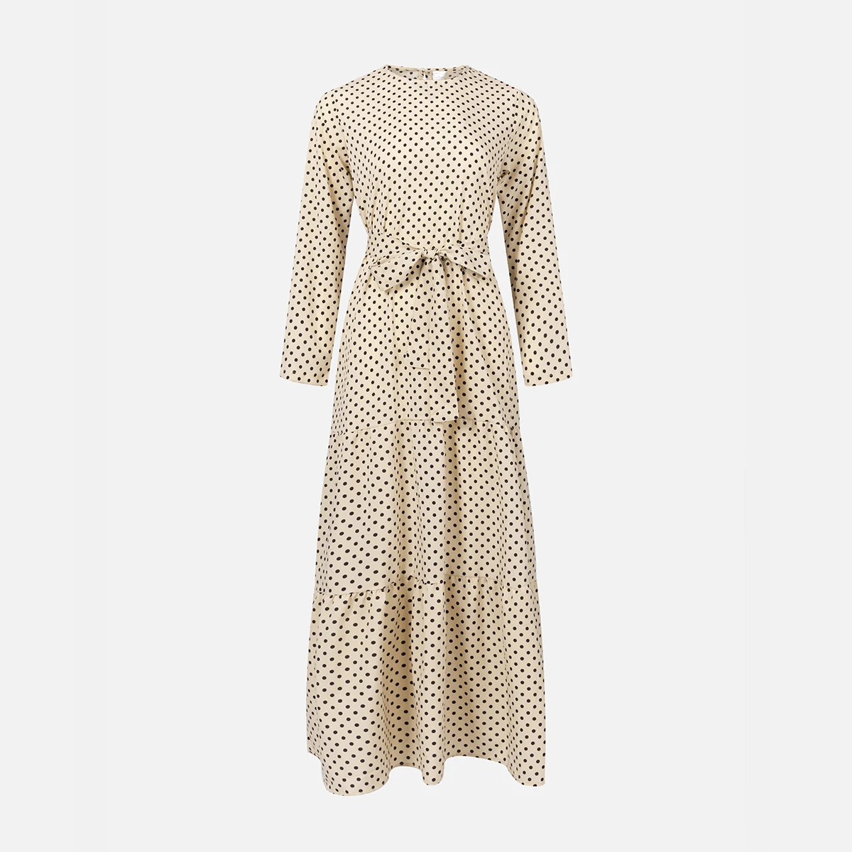 Polka-dot Long Sleeve Dress Muslim Islamic Women Caftan Marocain African Fashion Summer Sundress Party Evening Dresses Abaya